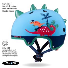 Micro Scooter Dino Printed 3D Medium Bike Helmet