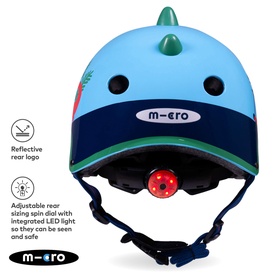Micro Scooter Dino Printed 3D Medium Bike Helmet
