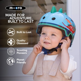 Micro Scooter Dino Printed 3D Medium Bike Helmet