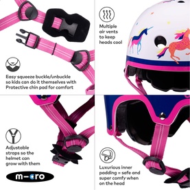 Micro Scooter Unicorn Printed Small Bike Helmet