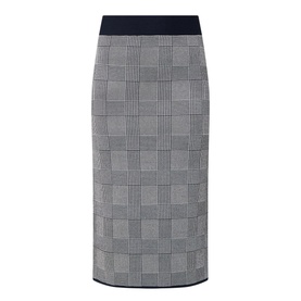 Furelia Check Knitted Pencil Skirt
