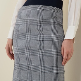 Furelia Check Knitted Pencil Skirt