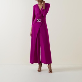 Ruched Belted Jumpsuit