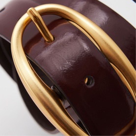 Drew Patent Leather Oval Buckle Belt