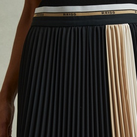 Iris Colour-Block Pleated Skirt