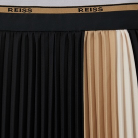 Iris Colour-Block Pleated Skirt