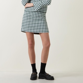 Theia Houndstooth Skirt