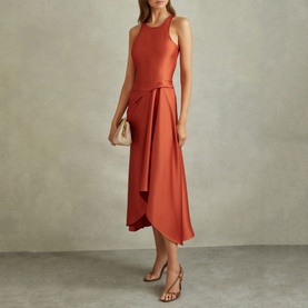 Micah Satin Draped Dress