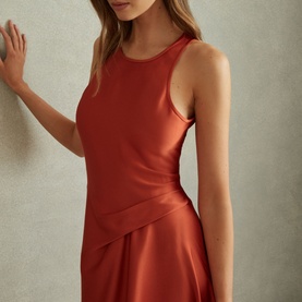 Micah Satin Draped Dress