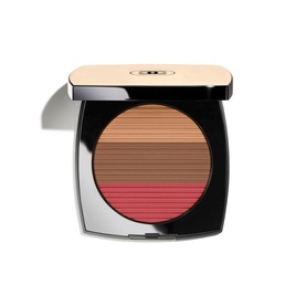 CHANEL Healthy Glow Sun-Kissed Powder in Deep Rose Gold, 15g compact with striped coral, peach and bronze pressed powder