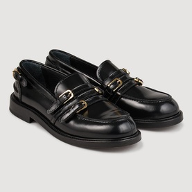 Buckled Leather Loafers