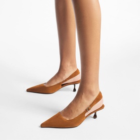 Amel 50 Suede Slingback Kitten Heels