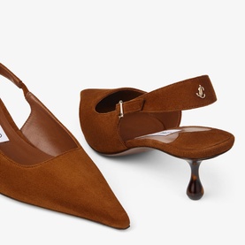 Amel 50 Suede Slingback Kitten Heels