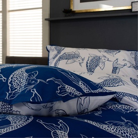 Dancing Koi Duvet Set Navy