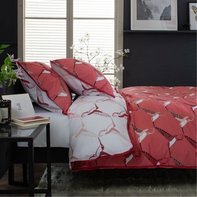Hummingbird Duvet Set Coral