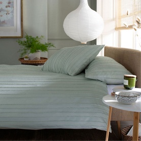 Parallel Lines Duvet Set Green