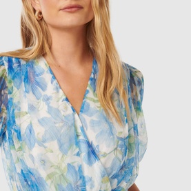Wendall Wrap Front Pliss&eacute; Top