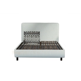Arc Adjustable Disc King Bed with Form Headboard Pearl Grey