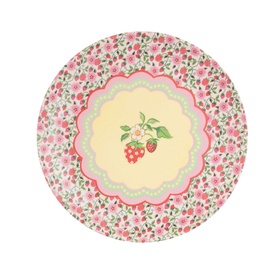 Set of 4 Strawberry Melamine Dinner Plates