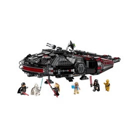 Lego Star Wars The Dark Falcon buildable starship with 6 minifigures including C-3PO, displayed on white background