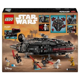 Lego Star Wars The Dark Falcon 75389 set box showing buildable dark starship and 6 minifigures, 1,579 pieces