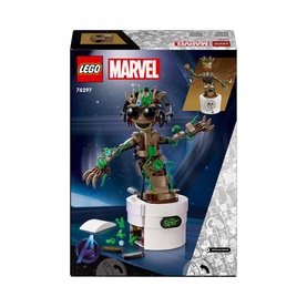 Lego Marvel Dancing Groot 76297 box showing 459-piece buildable Groot figure in pot with movable parts and accessories