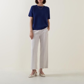 Dropped-Sleeve Knitted Sweater