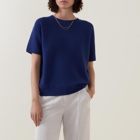 Dropped-Sleeve Knitted Sweater