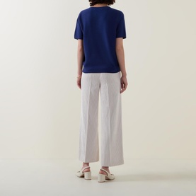 Dropped-Sleeve Knitted Sweater