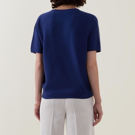 Dropped-Sleeve Knitted Sweater