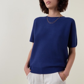 Dropped-Sleeve Knitted Sweater