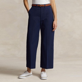 Chino Cropped Wide Leg Trousers