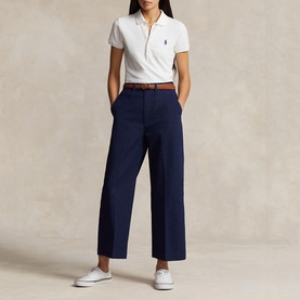 Chino Cropped Wide Leg Trousers
