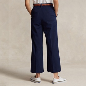 Chino Cropped Wide Leg Trousers