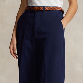 Chino Cropped Wide Leg Trousers