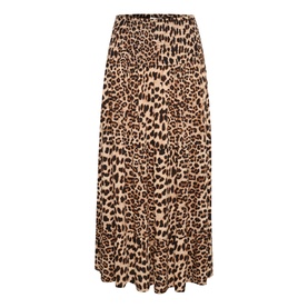 Mid-Rise Leopard Skirt