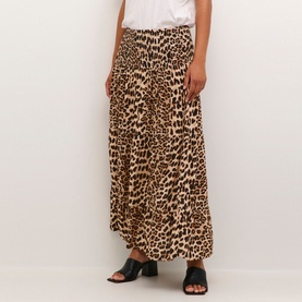 Mid-Rise Leopard Skirt