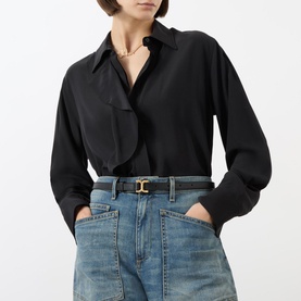 Marcie Narrow Grained Leather Belt