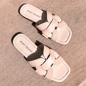 Woven Leather Flat Sandals