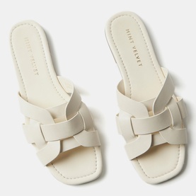 Woven Leather Flat Sandals
