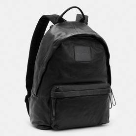 Carabiner Embossed Logo Leather Backpack