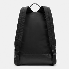 Carabiner Embossed Logo Leather Backpack