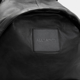 Carabiner Embossed Logo Leather Backpack