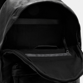 Carabiner Embossed Logo Leather Backpack