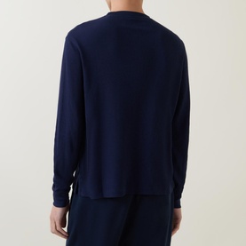 Waffle-Stitch Henley Lounge Top