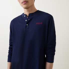 Waffle-Stitch Henley Lounge Top