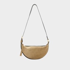Half Moon Suede Crossbody Bag