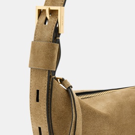 Half Moon Suede Crossbody Bag