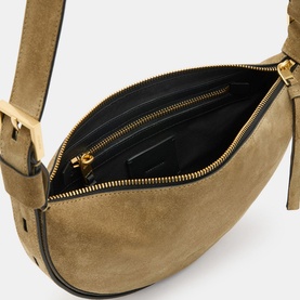 Half Moon Suede Crossbody Bag