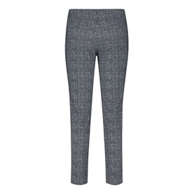 High-Waist Slim-Fit Check Trousers